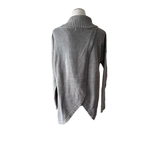 Anthropologie NWT Split Back Sweater Grey Sz L - Picture 2 of 11